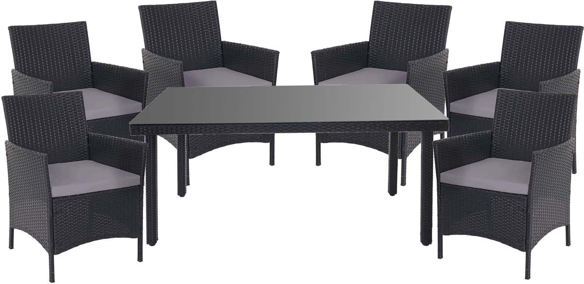 poly rotan set halden, tuinmeubelen balkonset zitset ~ antraciet