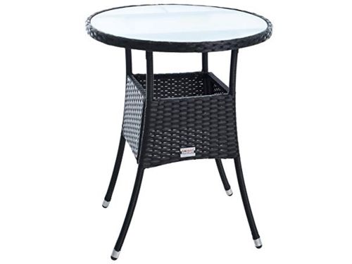 Polyrotan bijzettafel rond voor tuin en balkon - Stijlvolle koffietafel