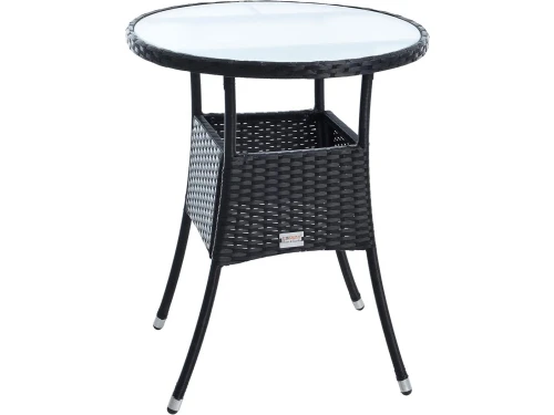 Polyrotan bijzettafel rond voor tuin en balkon - Stijlvolle koffietafel