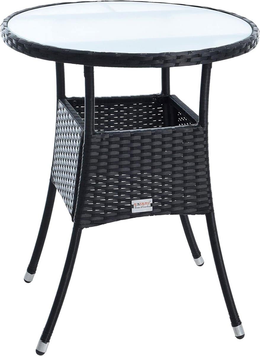 polyrotan bijzettafel rond voor tuin en balkon stijlvolle koffietafel