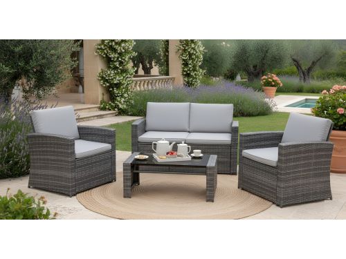 Polyrotan Lounge Tuinmeubelset 12-Delig - Weerbestendige Outdoor Loungeset met Bank