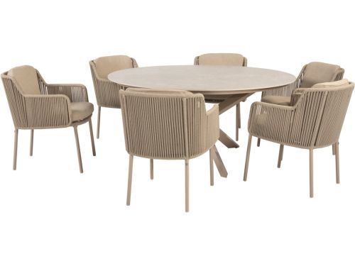 Prado Bernini dining tuinset 160xH75 cm rond 7 delig keramiek