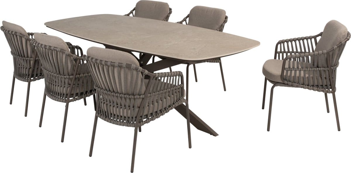 prado capalbio dining tuinset barrel 240x105xh75 cm 7 delig keramiek