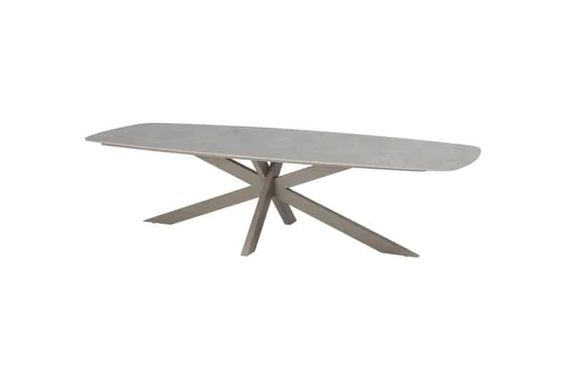 prado dining tafel latte keramiek barrel shape 300×110 cm taste taste