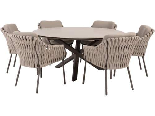 Prado Montera dining tuinset 160xH75 cm rond 7 delig keramiek