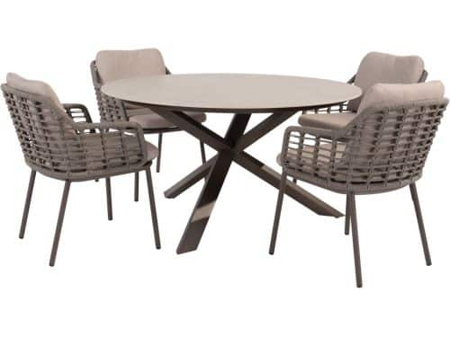 Prado Puglia dining tuinset 130xH75 cm 5 delig keramiek terre