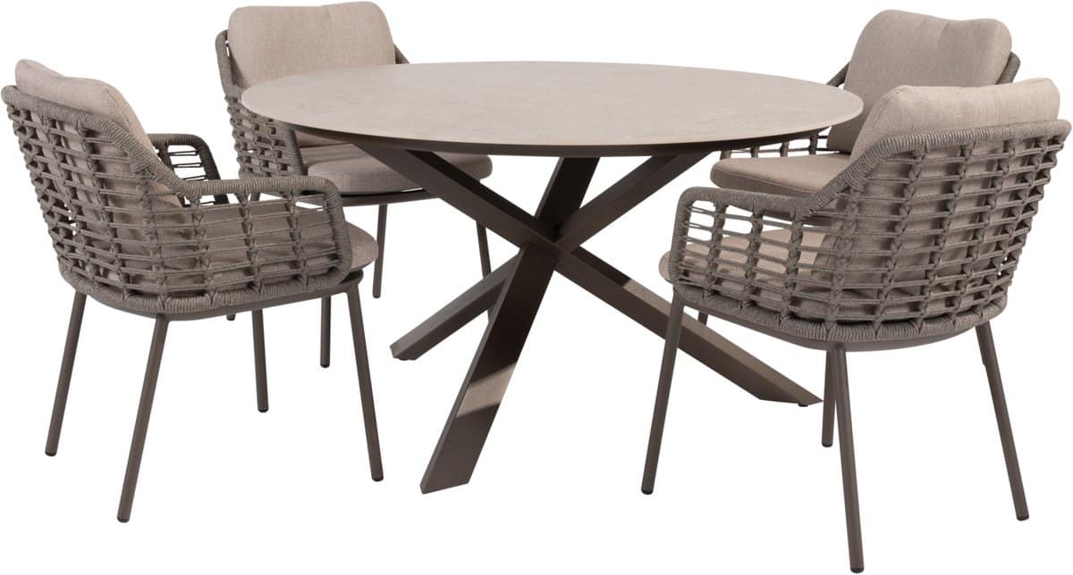 prado puglia dining tuinset 130xh75 cm 5 delig keramiek terre