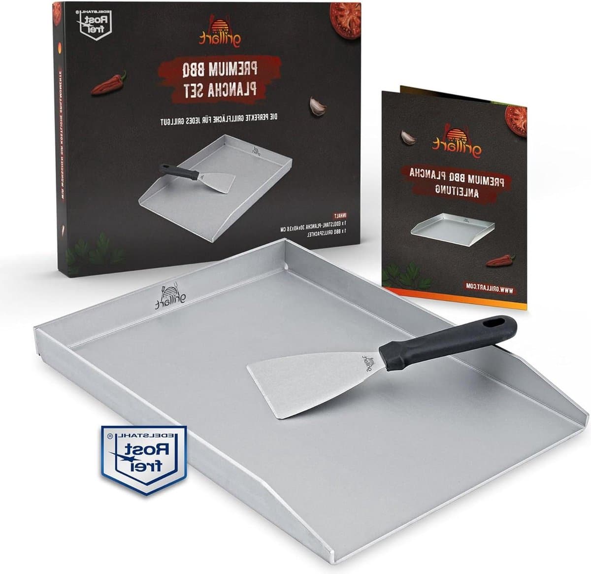 premium plancha grillplaat 4 mm roestvrij staal 30