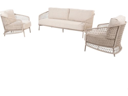 Puccini stoel bank loungeset 3 delig rope latte 4 Seasons