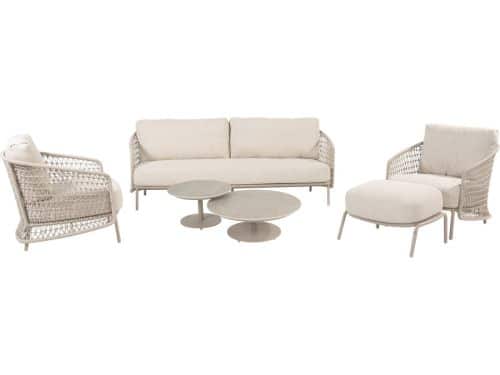 Puccini stoel bank loungeset 6 delig keramiek latte 4 Seasons