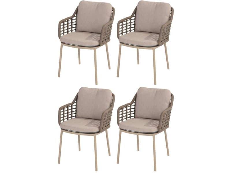 Puglia dining tuinstoel latte Taste 4SO set van 4