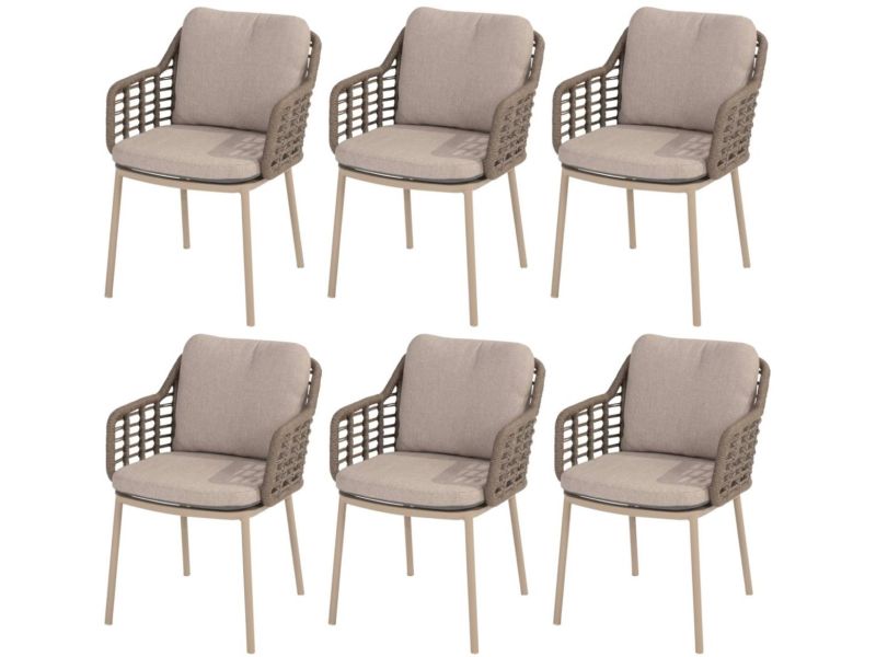 Puglia dining tuinstoel latte Taste 4SO set van 6