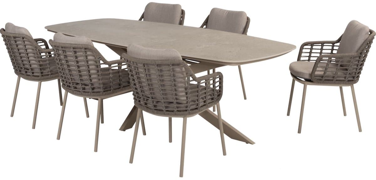 puglia prado dining tuinset 240x105xh75 cm 7 delig latte met