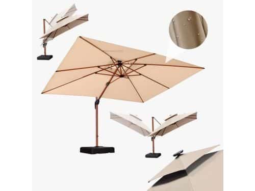 PURPLE LEAF Rechthoek Parasol - 360 ° Draaibaar - Kantelbaar