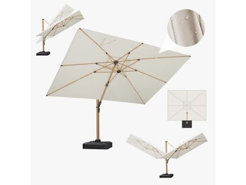 PURPLE LEAF Rechthoek Parasol - 360° Draaibaar - met Touwhandvat