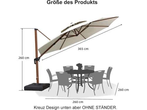 PURPLE LEAF Ronde Parasol - 360 ° Draaibaar - Kantelbaar