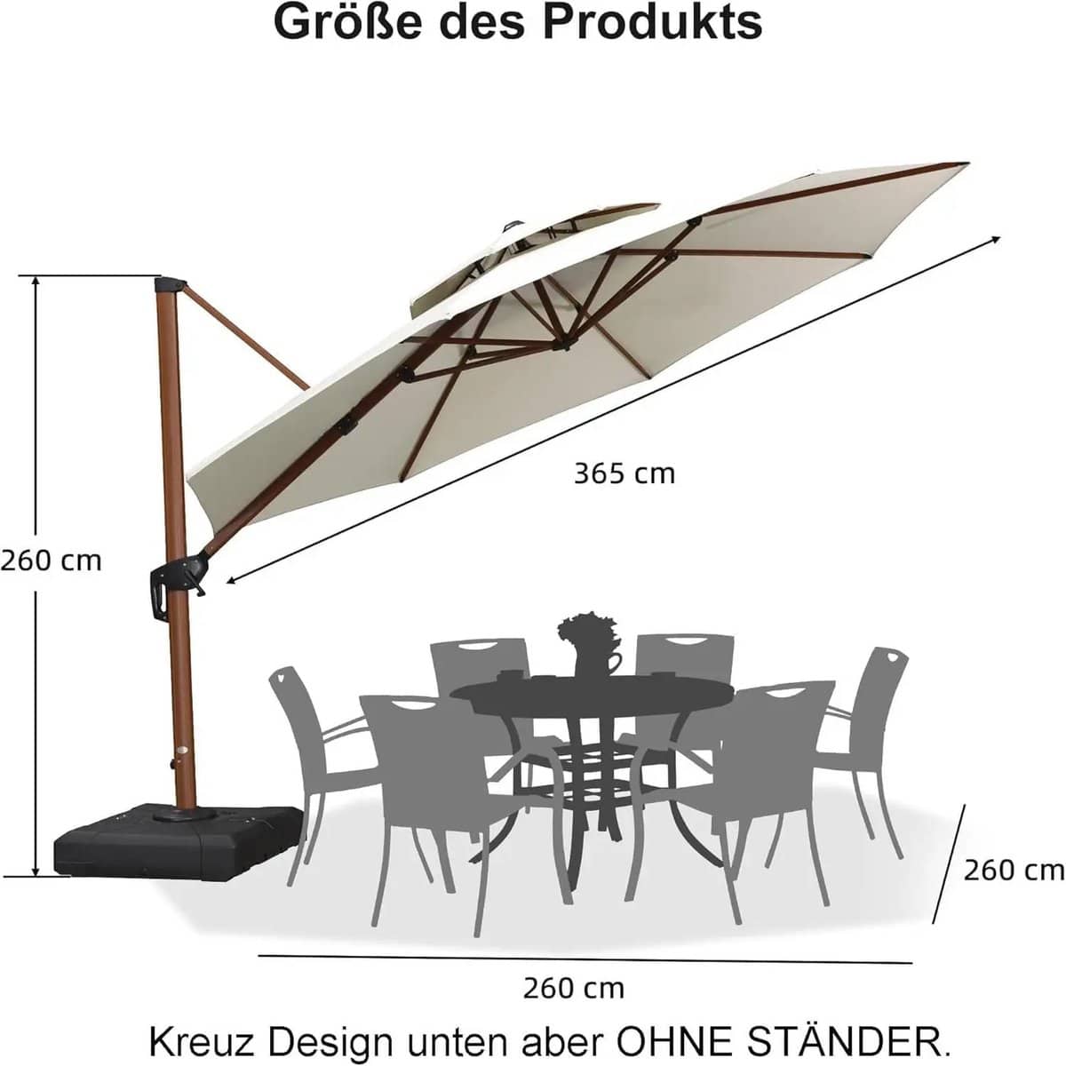 purple leaf ronde parasol 360 ° draaibaar kantelbaar