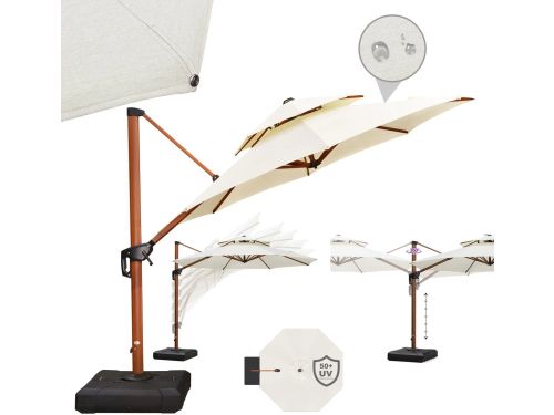 PURPLE LEAF Ronde Parasol - 360 ° Draaibaar - Kantelbaar