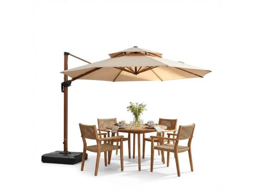 PURPLE LEAF Ronde Parasol - 360 ° Draaibaar - Kantelbaar