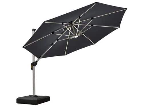 PURPLE LEAF Ronde Parasol - 360° Draaibaar - Ingebouwde LED