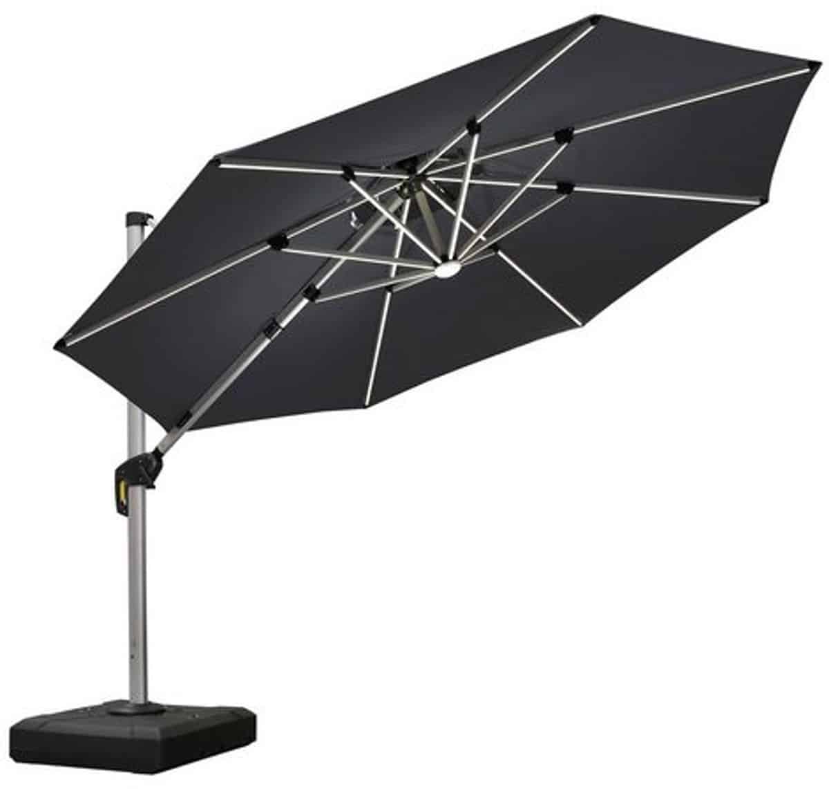 purple leaf ronde parasol 360° draaibaar ingebouwde led