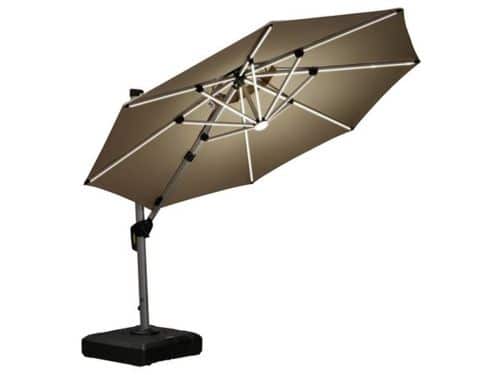 PURPLE LEAF Ronde Parasol - 360° Draaibaar - Ingebouwde LED