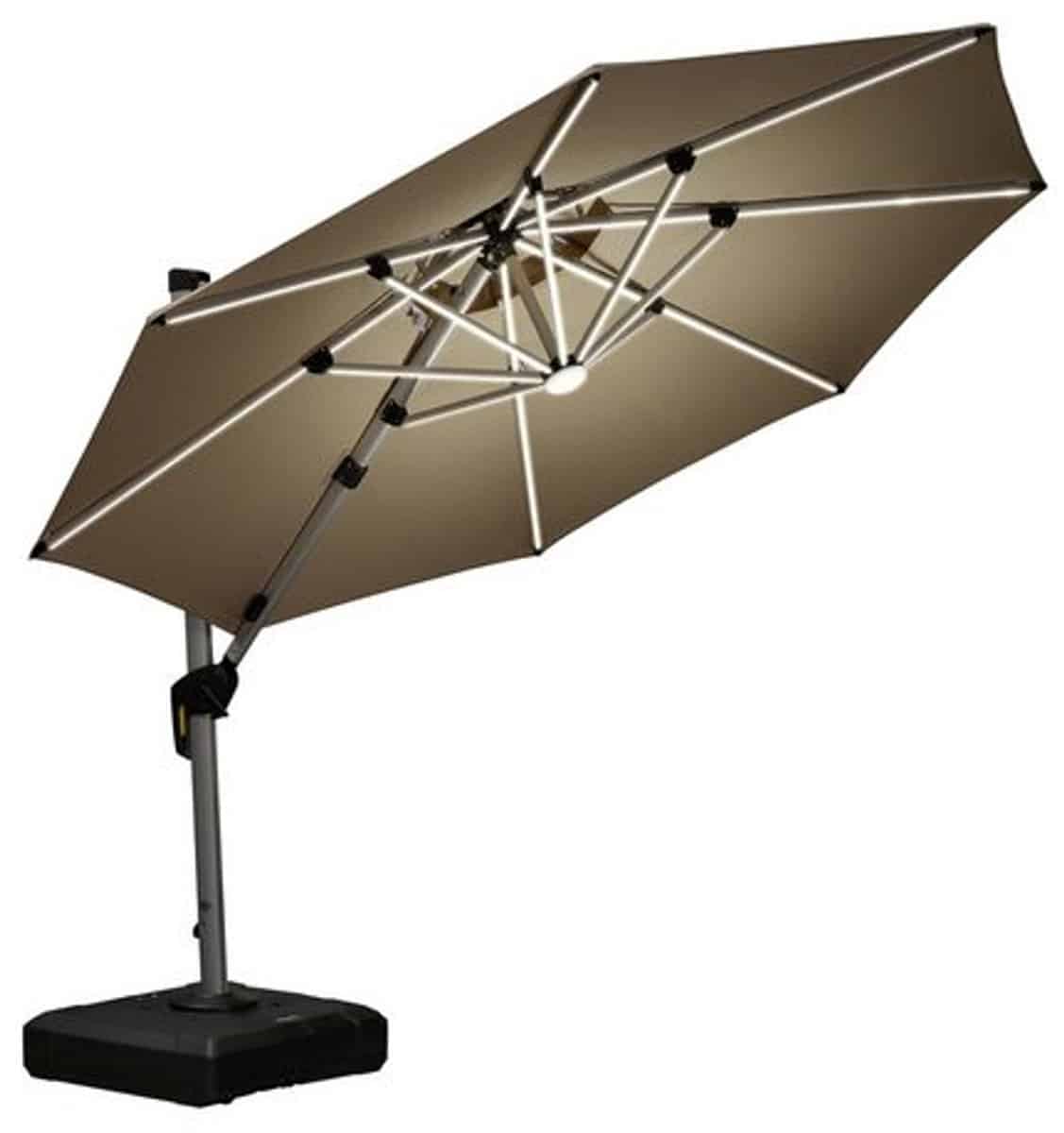 purple leaf ronde parasol 360° draaibaar ingebouwde led