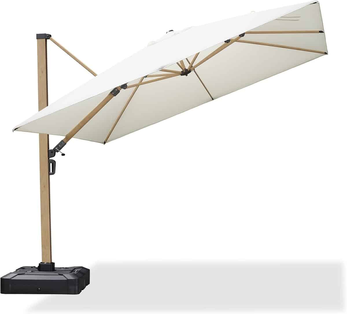 purple leaf vierkant parasol 360° draaibaar met touwhandvat