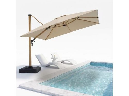 PURPLE LEAF Vierkant Parasol - 360° Draaibaar - met Touwhandvat