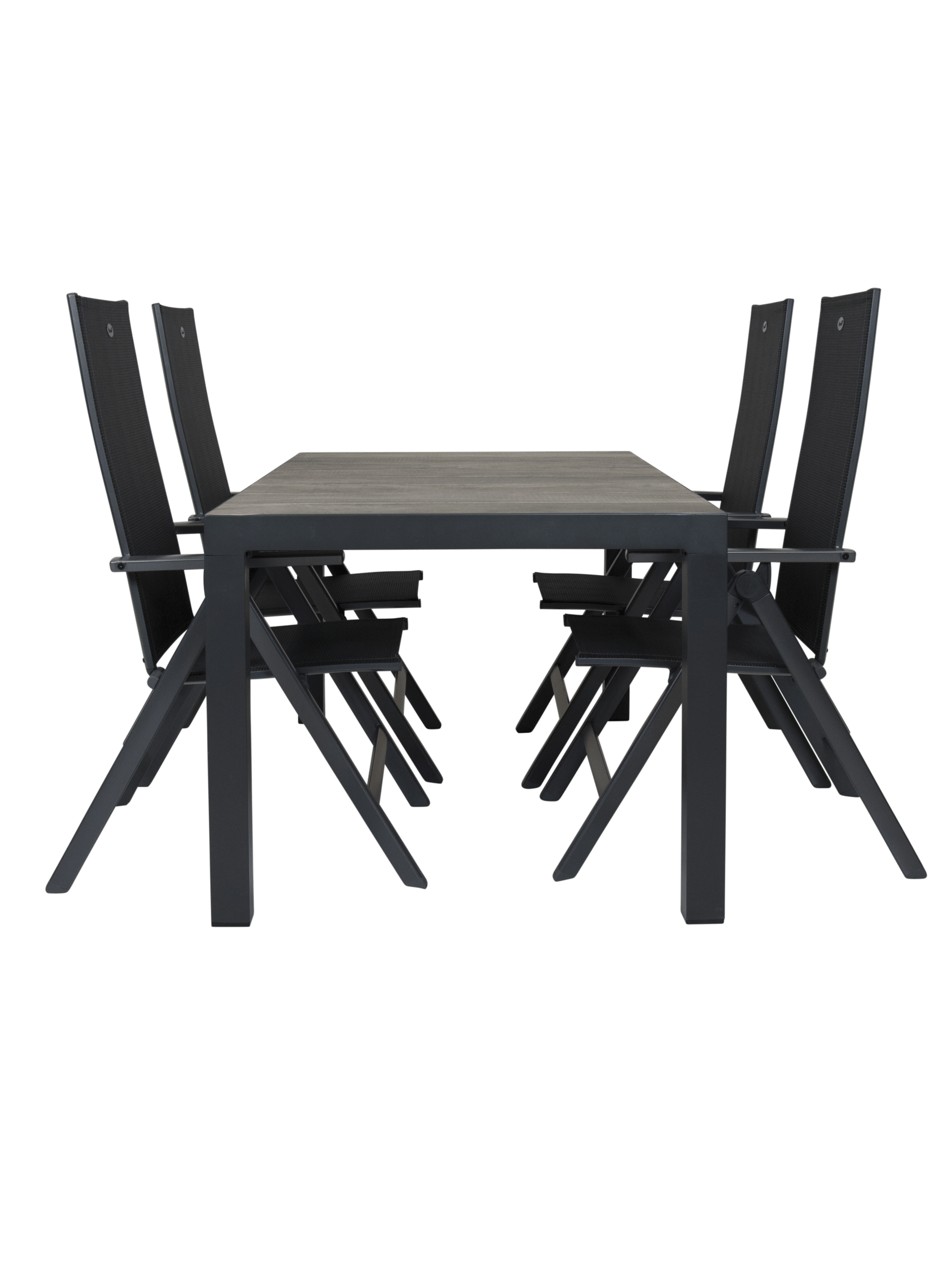 qopps levas tuintafel 160 x 90 mat royal grey met napoli verstelbare tuinstoel