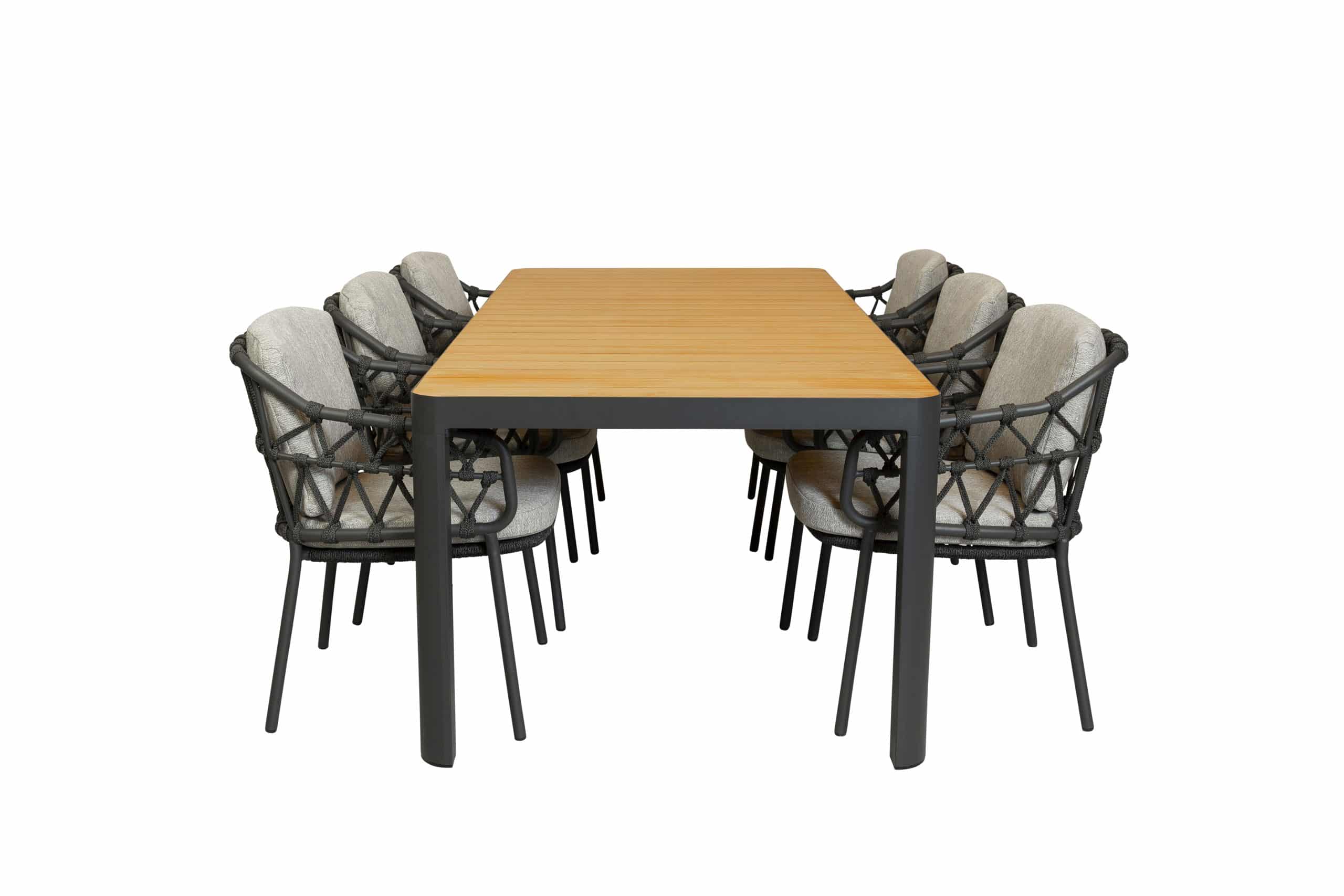 qopps mikos tuintafel 220 met 6 4so calpi dining tuinstoel