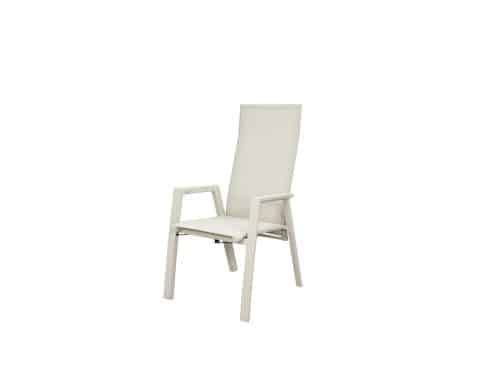 Qopps Palsa stapelbare tuinstoel gasveer verstelbare latte light