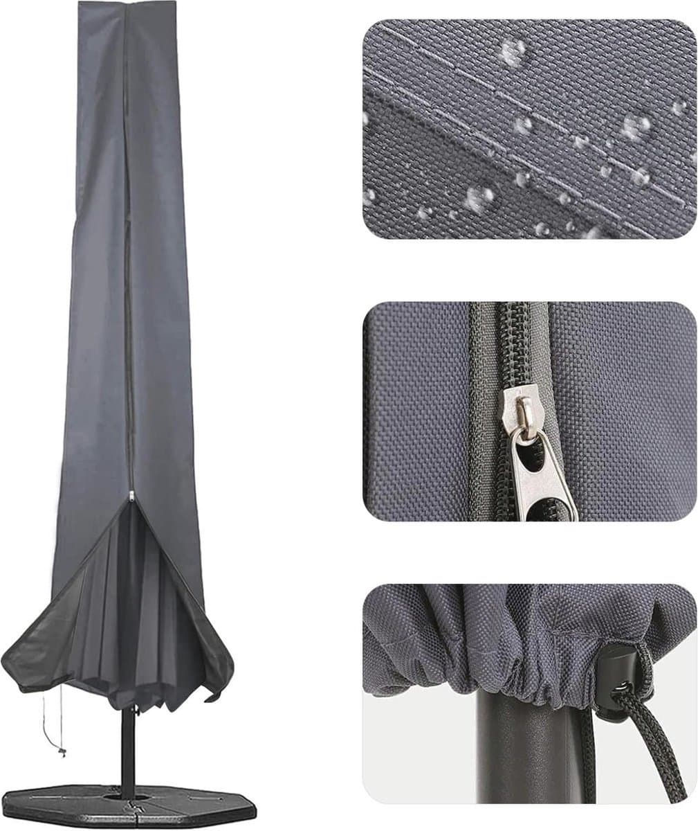 qpfo® parasolhoes waterdicht zwart 190x25x48 cm beschermhoes voor tuinparasol