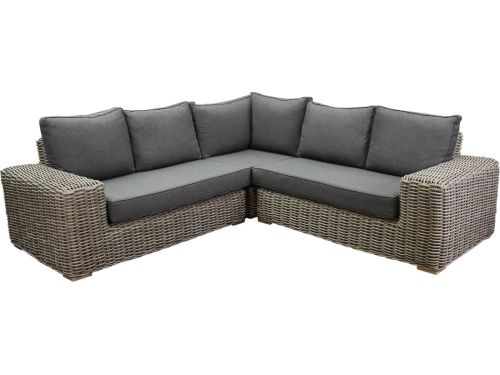Queen hoek loungeset 3 delig grijs wicker