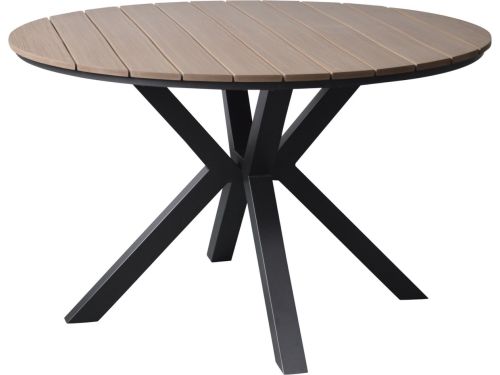 Quincy dining tuintafel aluminium 120xH75 cm rond polywood blad