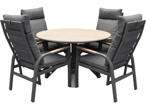 Quincy Kota dining tuinset 120xH75 cm rond 5 delig verstelbaar