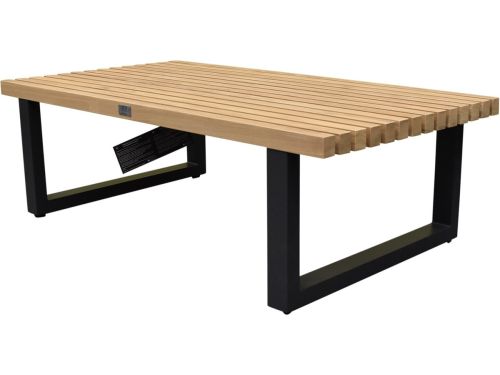 Ravenna lounge tuintafel aluminium antraciet met teak blad