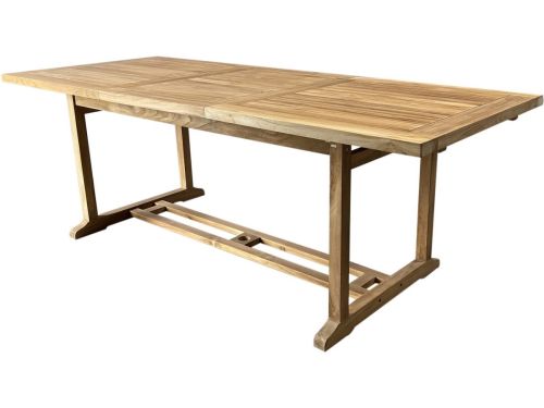 Rechthoekig uitschuifbare dining tuintafel 160-220x100xH76 cm bladdikte 4 cm teak