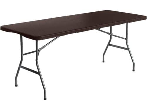 Rechthoekige klaptafel 180 cm - Draagbare tafel met rotaneffect voor