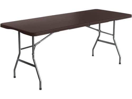 Rechthoekige klaptafel 180 cm - Draagbare tafel met rotaneffect voor