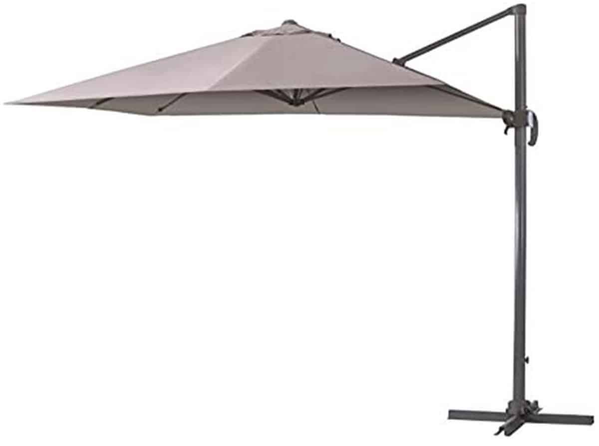 rechthoekige taupe parasol 3 x 4 m kantelbaar en