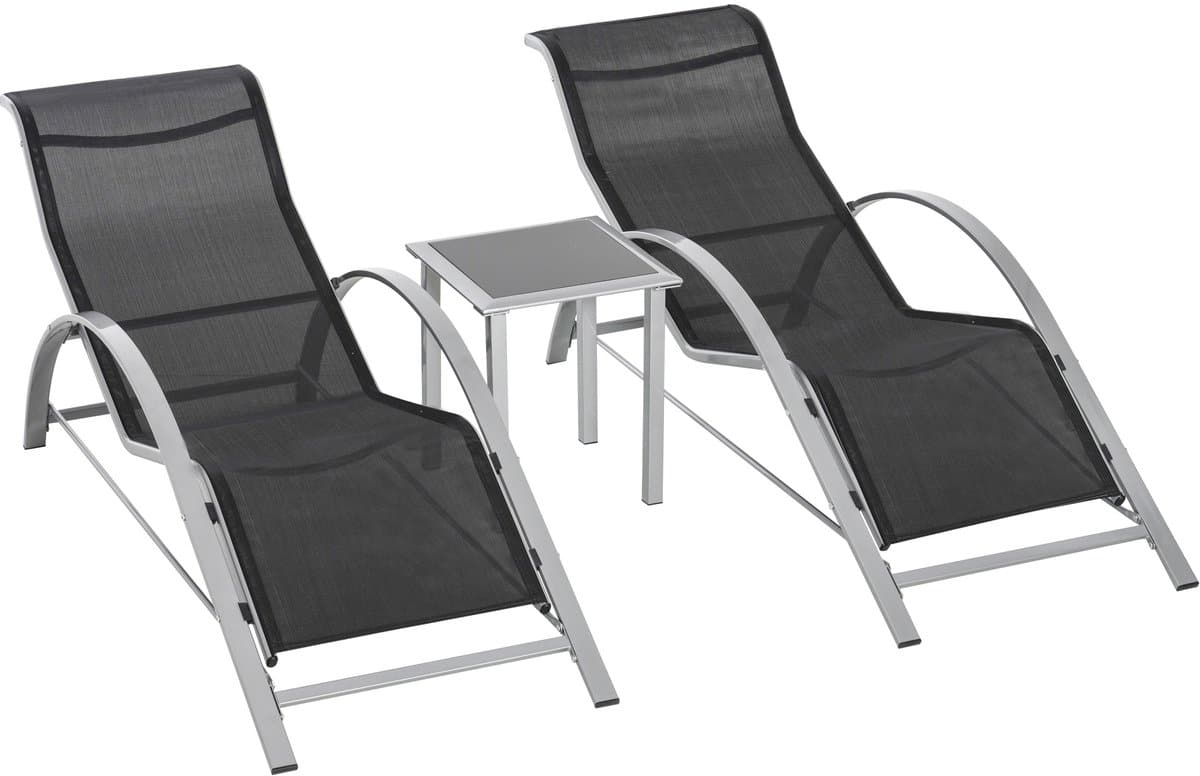 redom 3 delige tuinligset met bijzettafel 2 ligstoelen met