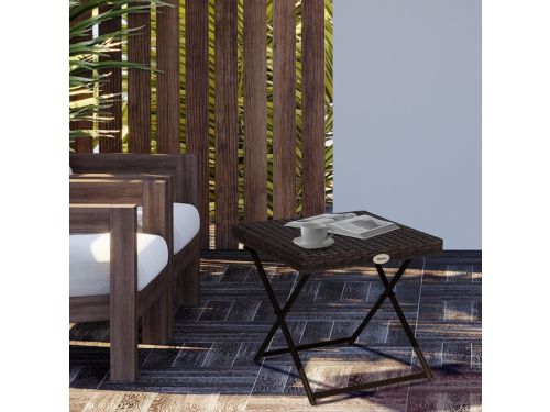 REDOM - Inklapbare Bijzettafel Voor Tuin En Balkon - Rattanlook