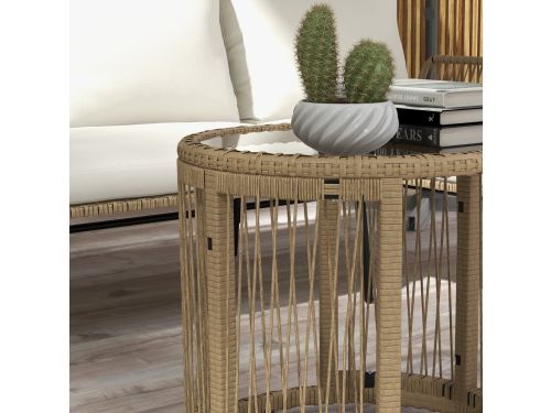 REDOM - Rattan Tuinmeubelset 3-Delig - Ligbed En 2-Zitsbank Met