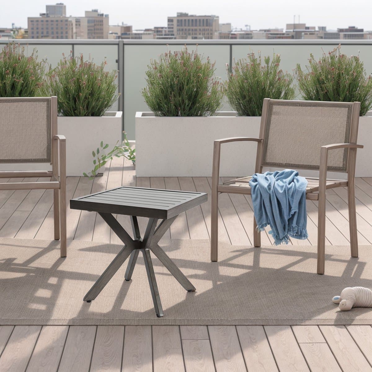 redom vierkante bijzettafel weerbestendig en roestvrij voor