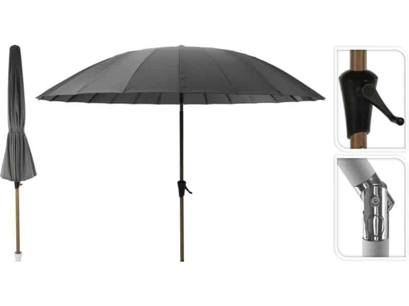Relaxwonen - Shanghai parasol - 280cm - Grijs - Draaibaar