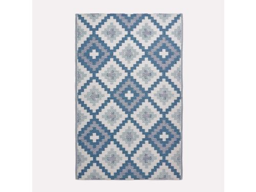 Reversible Buitenkleed Blauw Patroon - Weerbestendig Tuinkleed 150x240 cm