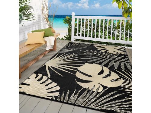 Reversible Buitenkleed Boho Bloem | 150x245 cm Waterdicht Strootapijt voor