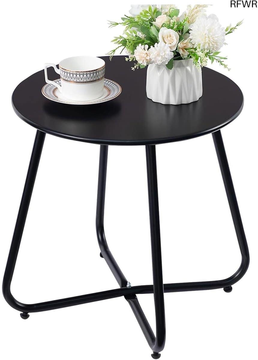 rfwr® bijzettafel outdoor ronde tuintafel koffietafel metalen tafel voor terras