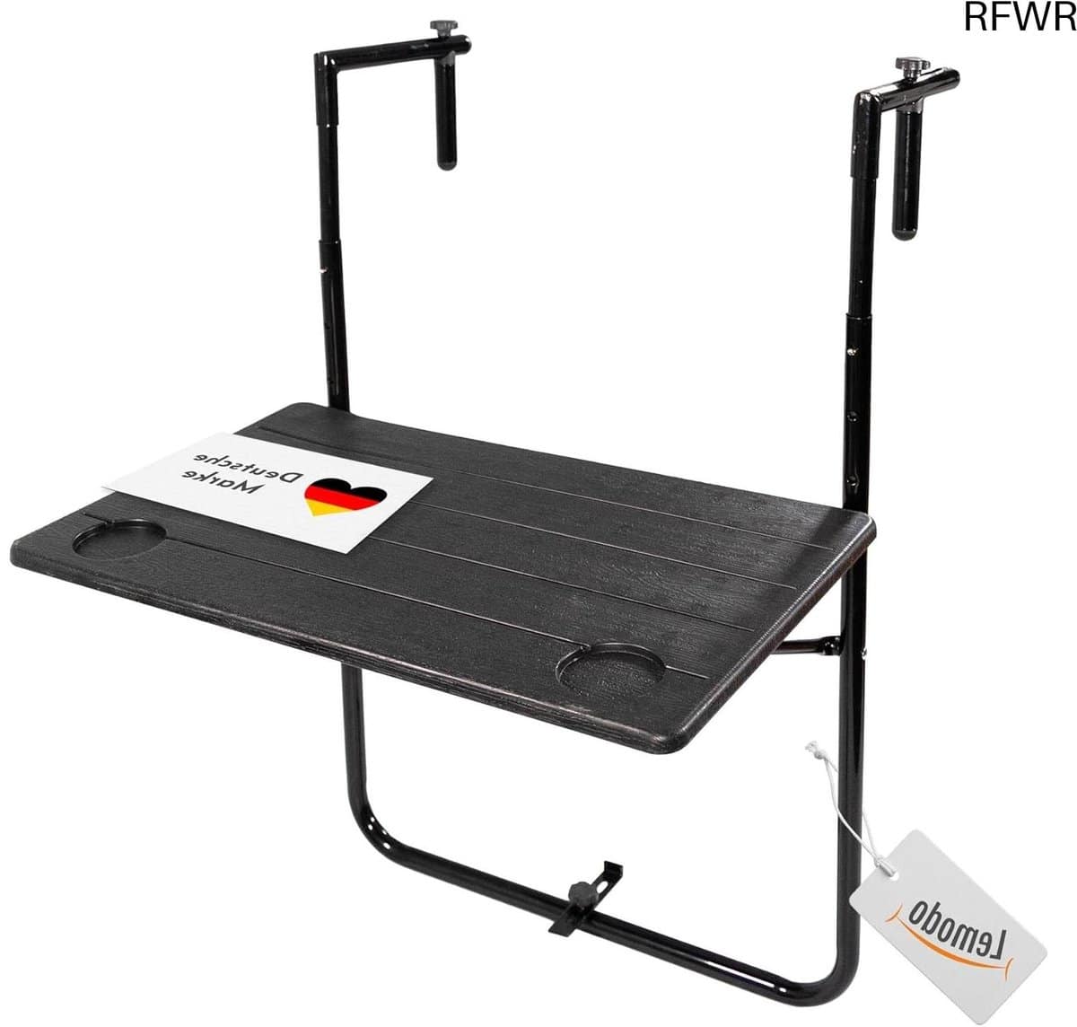rfwr® inklapbare balkonhangtafel 3 voudig in hoogte verstelbare klaptafel voor